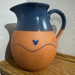 Disney Portugal Blue and Tan Ceramic Pitcher
